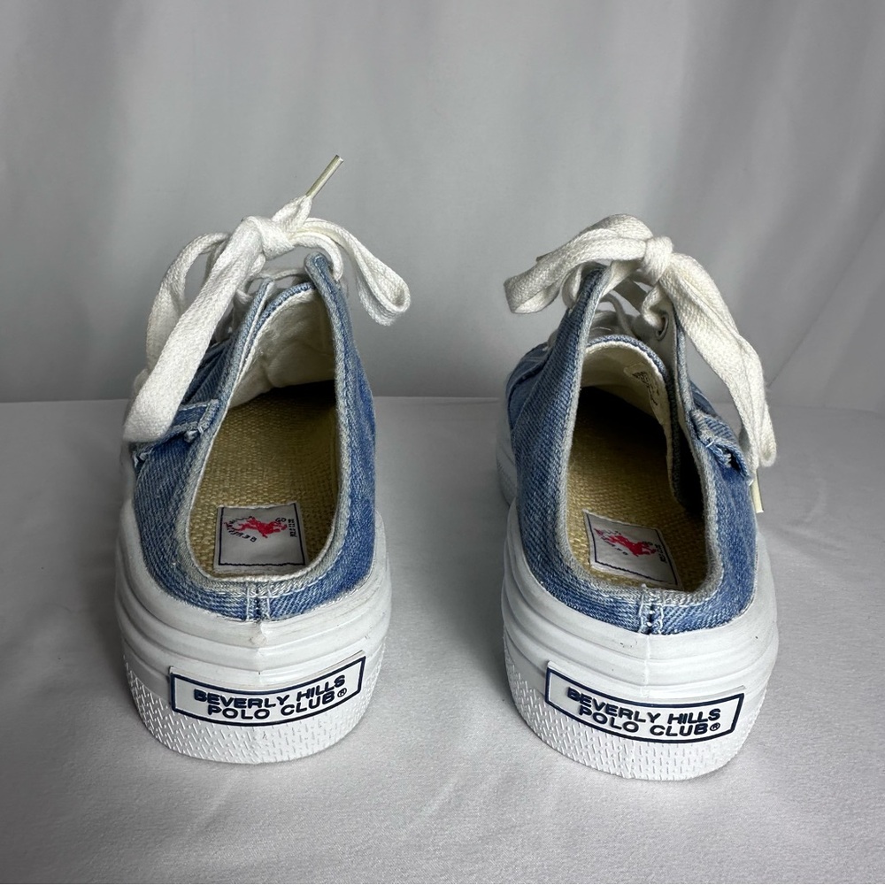 Beverly Hills Polo Club Denim Slip-On Platform Sneakers women’s size 8.5 90s - Picture 4 of 11